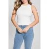 Guess Alexia Sequin Rib Cotton Tank In Pure White