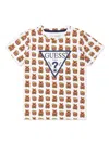 Guess All-over Logo-pattern T-shirt In White