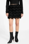 Guess Alyna Fringe Miniskirt In Black