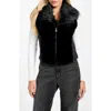 Guess Amari Mixed Media Faux Fur Vest In Black