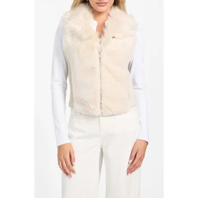 Guess Amari Mixed Media Faux Fur Vest In Neutral