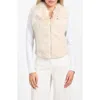 Guess Amari Mixed Media Faux Fur Vest In White