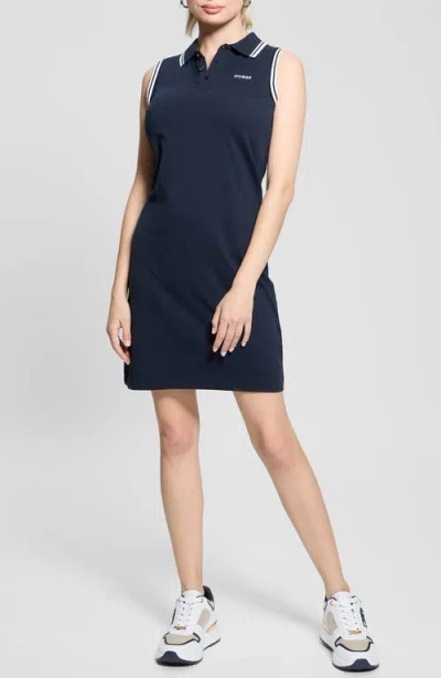 Guess Amaryllis Sleeveless Cotton Minidress In Navy