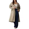 Guess Amira Trench Coat In Khaki