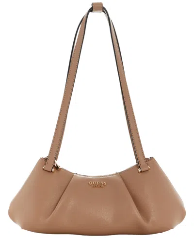 Guess Amorette Zip-top Large Satchel Handbag In Brown