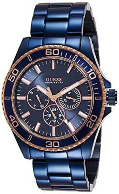 Pre-owned Guess Analog Blue Dial Men's Watch - W0172g6