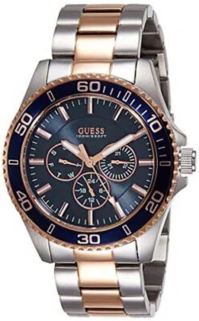 Pre-owned Guess Analog Navy Blue Dial Men's Watch - W0172g3