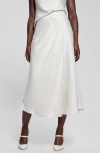 Guess Anastasia Satin Maxi Skirt In Cream White Multi