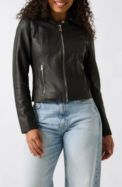 Guess Anita Logo Faux Leather Jacket In Black