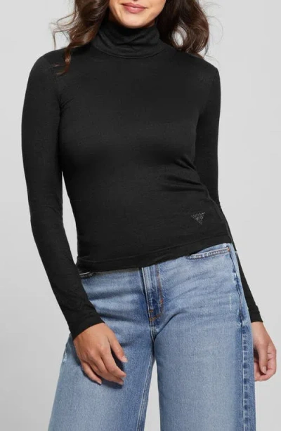 Guess Anita Turtleneck Top In Jet Black A996