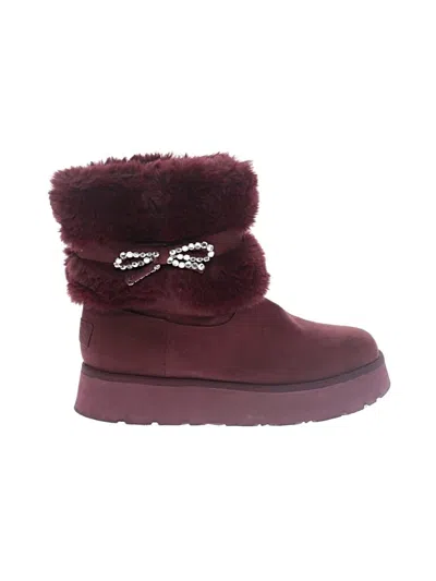 Pre-owned Guess Ankle Boots In Burgundy