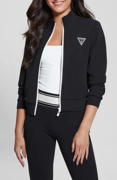 Guess Ann Graphic Zip Sweatshirt In Jet Black