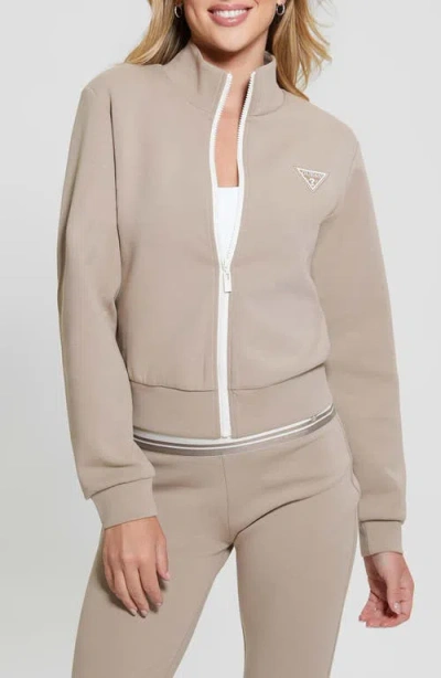 Guess Ann Graphic Zip Sweatshirt In Weathered Grey