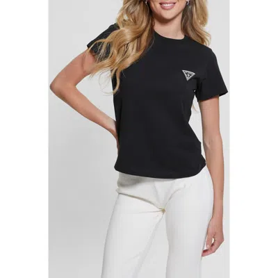 Guess Ann Slim Fit Graphic T-shirt In Jet Black A996