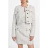 Guess Anna Marie Crop Tweed Jacket In Gray