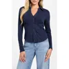 Guess Annida Corset Button-up Shirt In Blue