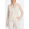 Guess Antoinette Bell Sleeve Lace Button-up Shirt In White