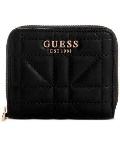 Guess Assia Slg Small Zip Around Wallet In Black