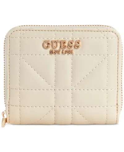 Guess Assia Slg Small Zip Around Wallet In Neutral