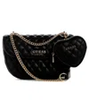 Guess Atabey Convertible Small Flap Bag In Black