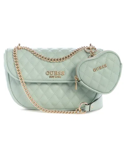 Guess Atabey Convertible Small Flap Bag In Green