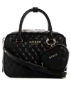 Guess Atabey Small Boxy Satchel Bag In Black