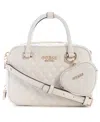 Guess Atabey Small Boxy Satchel Bag In Neutral