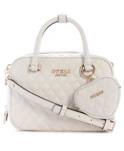 Guess Atabey Small Boxy Satchel Bag In Neutral