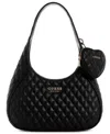 Guess Atabey Zip Top Small Hobo Bag In Black