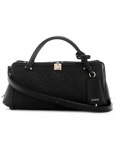 Guess Audrey Logo Large Satchel Handbag In Black