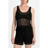 Guess Ava Open Stitch Tank In Black