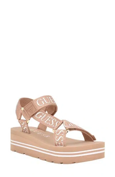 Guess Avin Platform Sandal In Gold