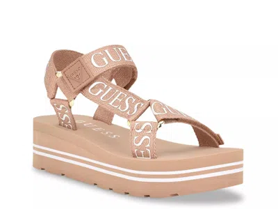 Guess Avin Wedge Sandal In Pink