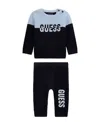 Guess Baby Boy Knit Long Sleeve Sweat Pant Set In Blue