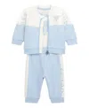GUESS BABY BOY LONG SLEEVE BODYSUIT, LONG SLEEVE ZIP TOP, AND PANT SET