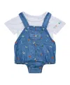 GUESS BABY BOY SHORT SLEEVE BODYSUIT AND EMBROIDERED BUBBLE