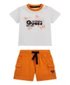 Guess Baby Boys 2-piece Short Sleeve T-shirt And Active Shorts Set