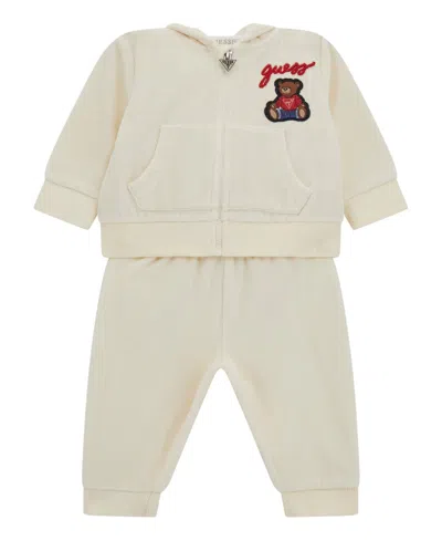 Guess Baby Boys 2-piece Sweater And Sweatpants Set In White