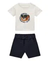 Guess Baby Boys 2-piece T-shirt And Shorts Set In White