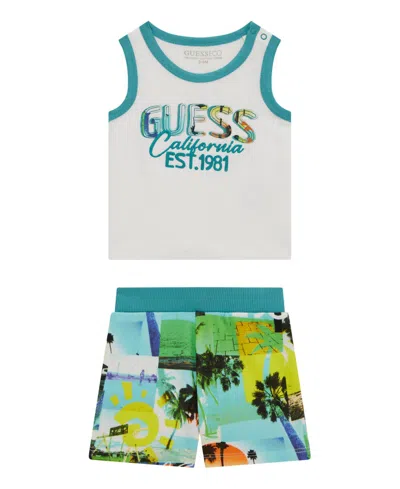 Guess Baby Boys 2-piece Tank Top And Shorts Set