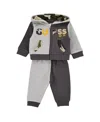Guess Baby Boys 2-piece Two-tone Long-sleeve Top And Pant Set In Multi