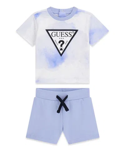 Guess Baby Boys All-over Printed Short-sleeve T-shirt And Shorts, 2-piece Set In Multi