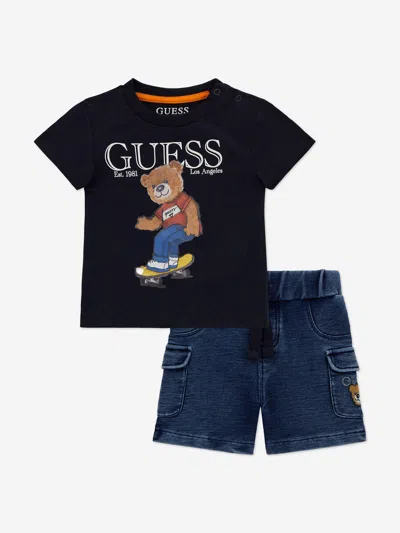 Guess Kids' Baby Boys Bear Short Set In Blue