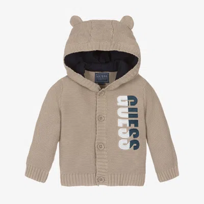 Guess Baby Boys Beige Cotton Knitted Cardigan