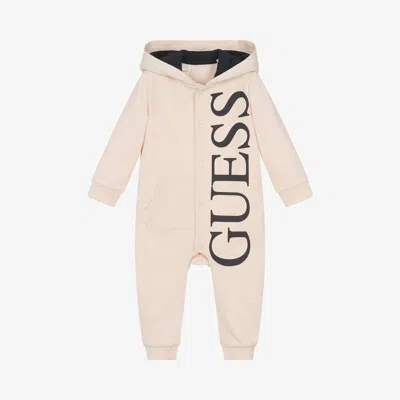 Guess Baby Boys Beige Cotton Pramsuit In Neutral