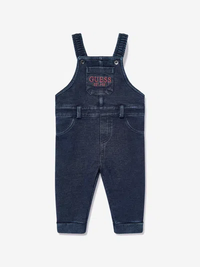 Guess Kids'  Baby Boys Denim Knit Dungarees In Blue