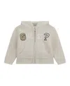 Guess Baby Boys Hooded Long Sleeve Zip-up Sweater In Neutral
