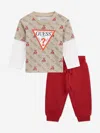 Guess Baby Boys 2-piece Long Sleeve T-shirt And Active Pant Set In Multi