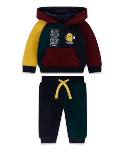 Guess Baby Boys' Long-sleeve Zip-up Sweatshirt And Sweatpant, 2-piece Set In Multi