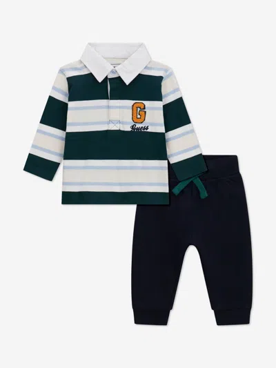 Guess Baby Boys Rugby Top And Joggers Set In Multi
